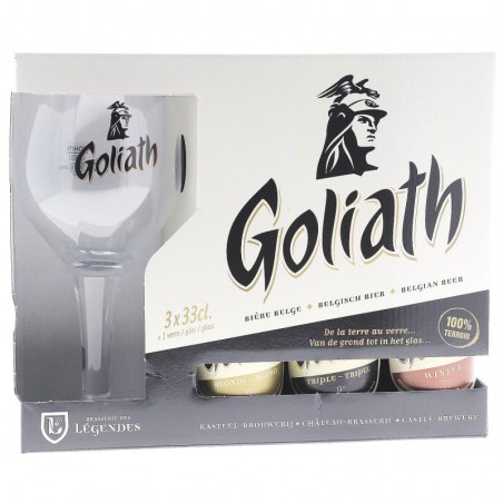 GOLIATH COFFRET 3*0,33L +1VERRE 0,33CL